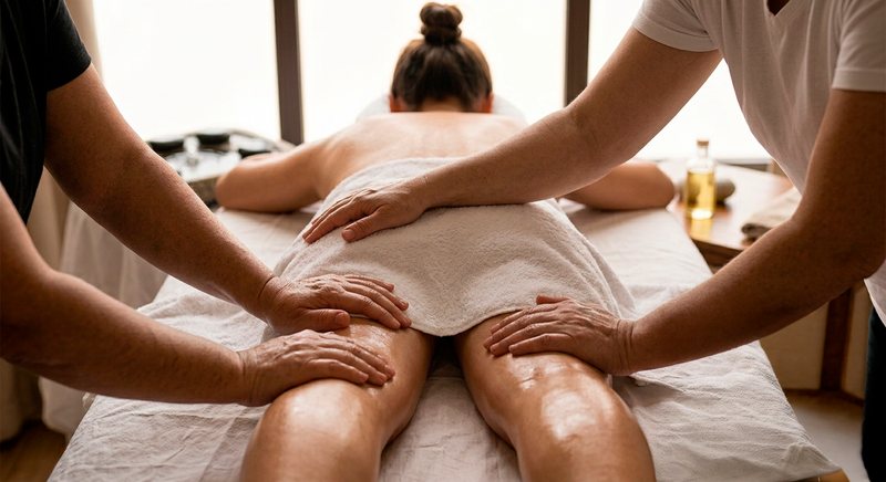 masaje tejido profundo con piedras calientes a domicilio